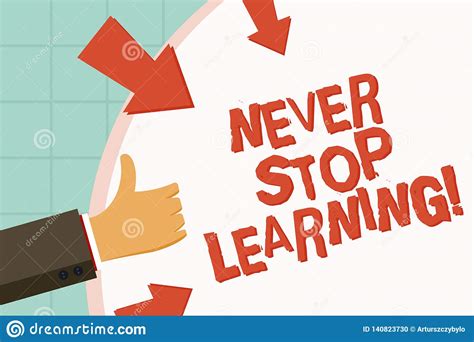 Text Sign Showing Never Stop Learning Conceptual Photo