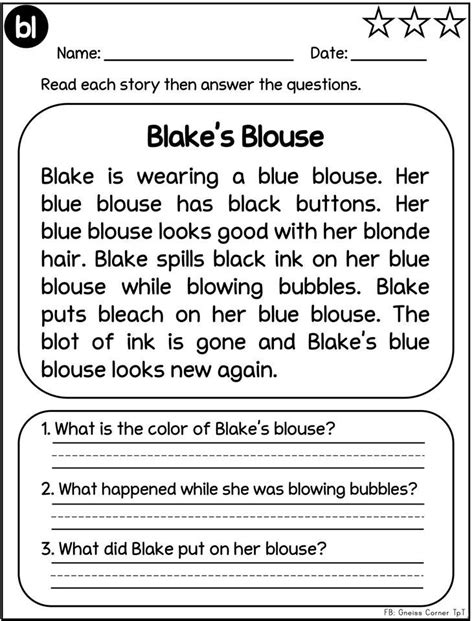 Consonant Blends Reading Comprehension Passages Made By Teachers