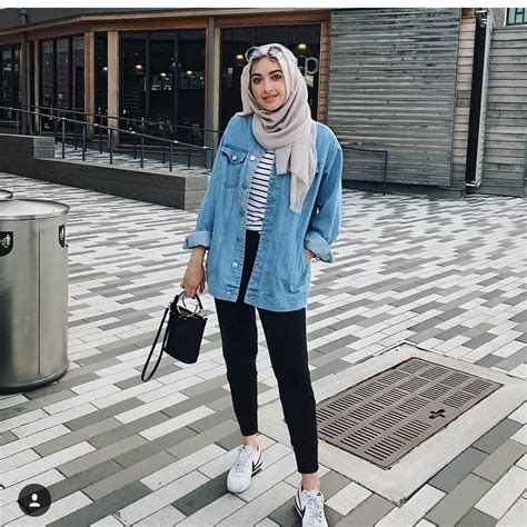 trendy hijab outfits with jeans and sneakers hijab jilbab gallery