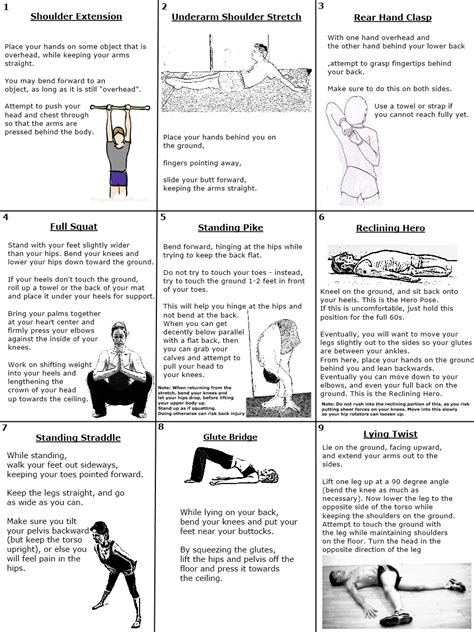 Starting Stretching Beginner Stretching Routine Cheat Sheet And App