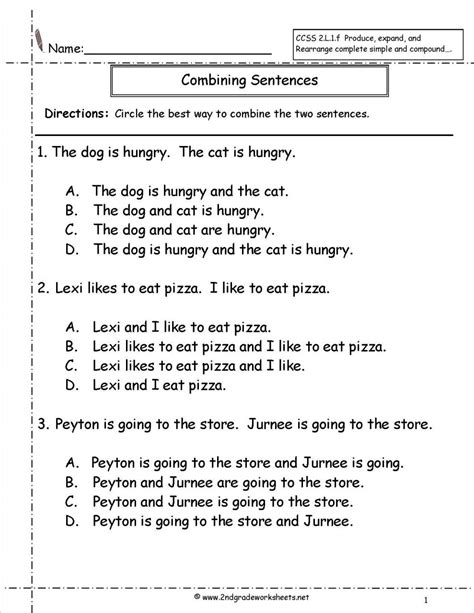 compound sentences worksheet  answers  class  kidsworksheetfun