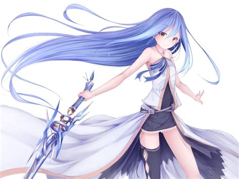 Download Hd Anime Anime Girls Blue Hair Long Hair Original