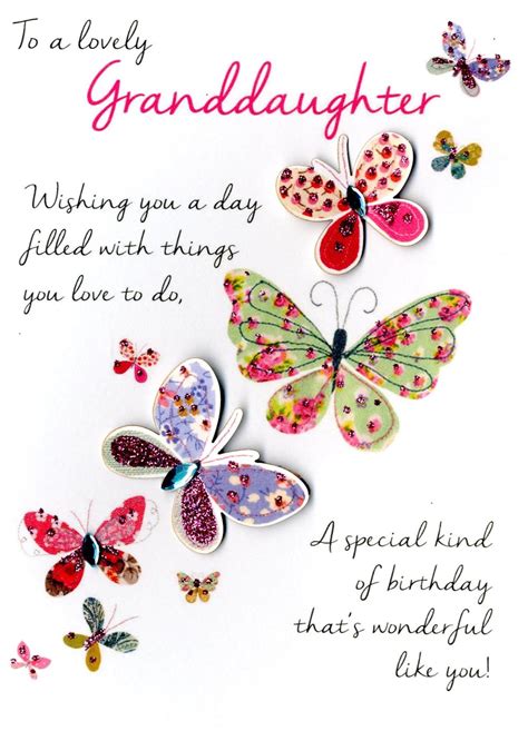 Birthday Card For Granddaughter To A Special Granddaughter Sparkly
