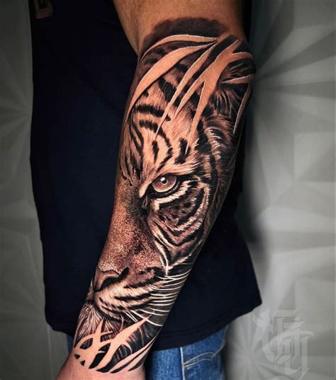Tiger Forearm Tattoo Tiger Face Tattoo Animal Sleeve Tattoo Tiger