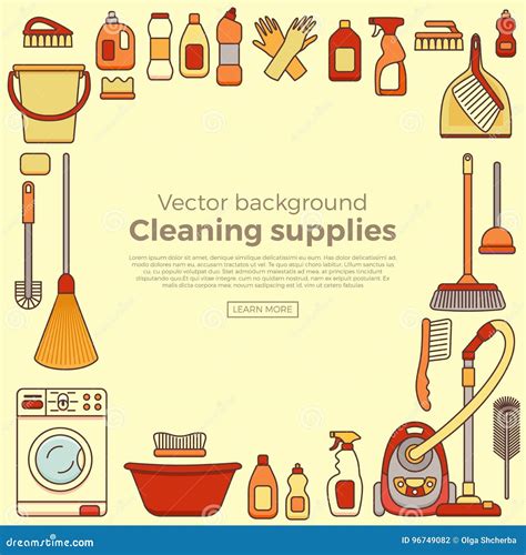 Household Cleaning Supplies Stock Vector Illustration Of Hygiene