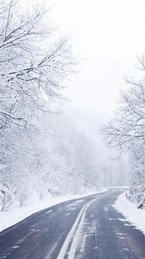 Cold Winter Road Iphone 6 Plus Wallpapers Iphone