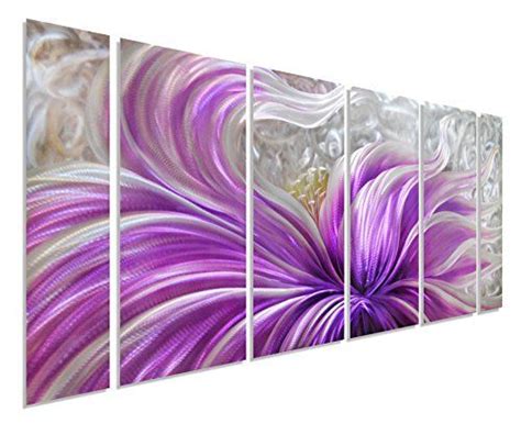 Pure Art Purple Blossoms Flower Metal Wall Art Painting Large Floral