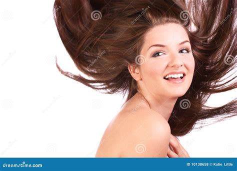 Beautiful Woman With Blowing Hair Stock Photo Image Of Female