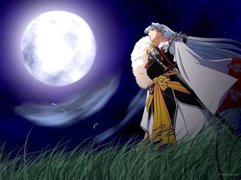 Online Crop Hd Wallpaper Full Moon Grass Sesshomaru Full Moon Anime