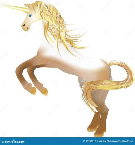 Unicorn With The Golden Horn Stock Illustration Illustration Of