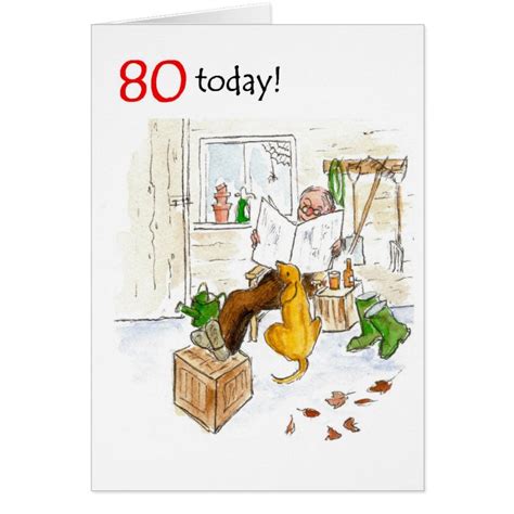 80th Birthday Card For A Man Zazzle