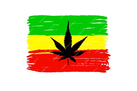 Premium Vector Flag Of Rastafarians Rastafarian Flag With Cannabis