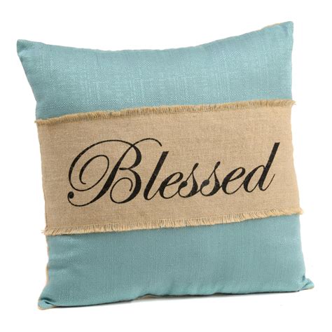 Projects burlap bingo card pillow. Blue Burlap Blessed Pillow | Pillows, Blue toss pillows, Throw pillows