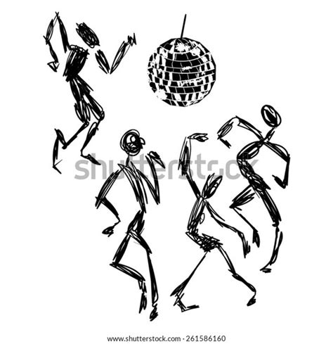Abstract Disco Dancers Vector Illustration Stock Vector Royalty Free