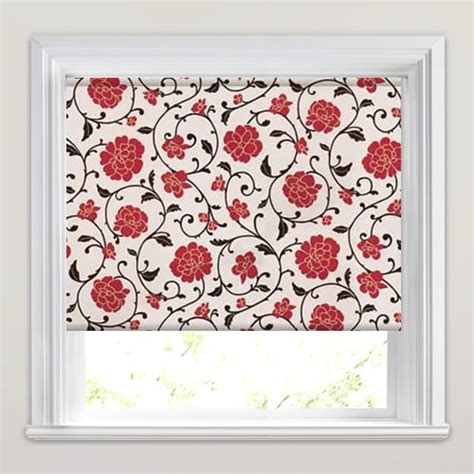 Blackout cordless window shades, patterned floral printed fabric roller blinds, premium uv protection light filtering roller shades for windows, doors, office, patio door, color 4 $69.99 $ 69. Cream, Hessian Beige & Red Floral Patterned Roller Blinds