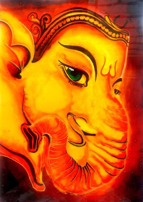 Lord Ganesha Glass Painting