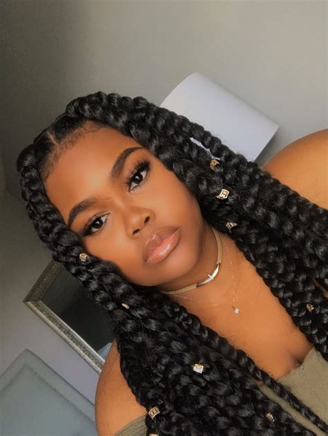 Pin By Emoney On Protective Styles Big Box Braids Hairstyles Box