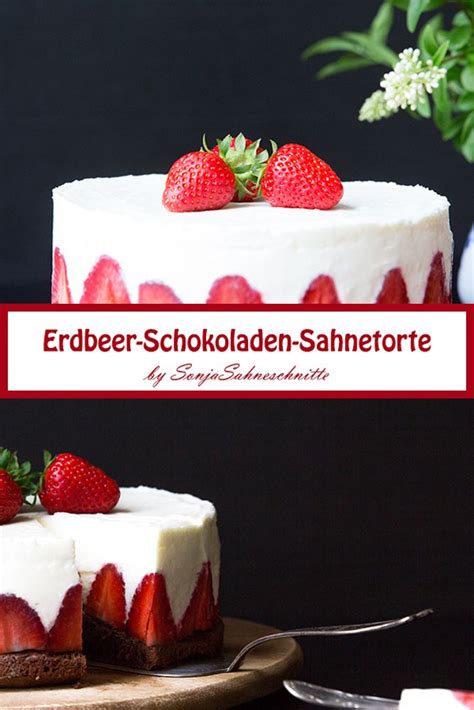 Erdbeer-Sahne-Torte Mit Gelatine / Erdbeer Schoko Torte Mit Joghurt ...