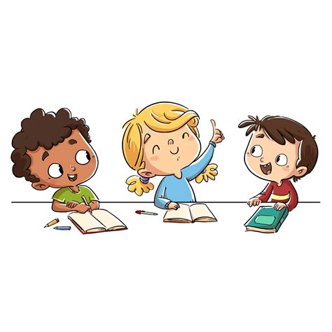 Trois Enfants En Classe Samusant 628851 Art Vectoriel Chez Vecteezy