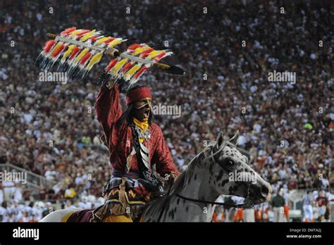 Chief Osceola Cheers The Seminoles During Monday Nights Game Between