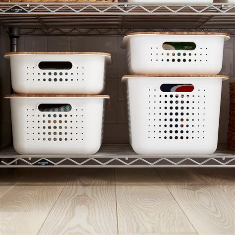 White Nordic Storage Baskets With Handles Storage Baskets Storage