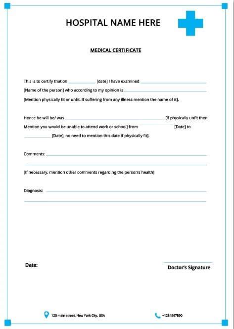 5 Genuine Fake Medical Certificate Online Every Last Template