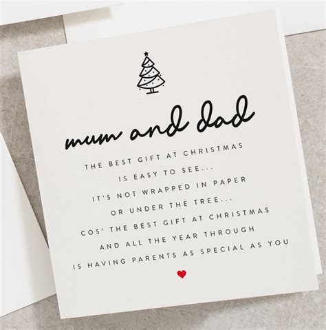 Mum And Dad Christmas Card With Christmas Poem By Twist Stationery