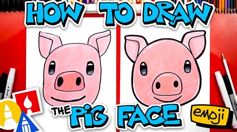 How To Draw The Pig Face Emoji Art For Kids Hub