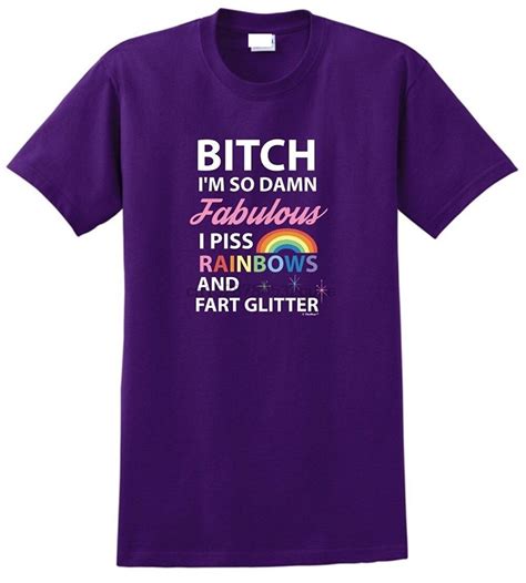 T Shirt Design O Neck Short Sleeve So Fabulous I Piss Rainbows Fart Glitter Gay Pride Comfort