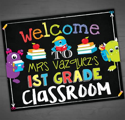 Welcome To My Class Sign Teacher Chalkboard Classroom Etsy
