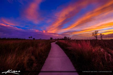 Sunset Path Jupiter Florida Pine Glades Wetlands Hdr Photography By