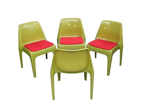Go well with both residential and. German Red and Green Plastic Chairs, 1970s, Set of 4 for ...