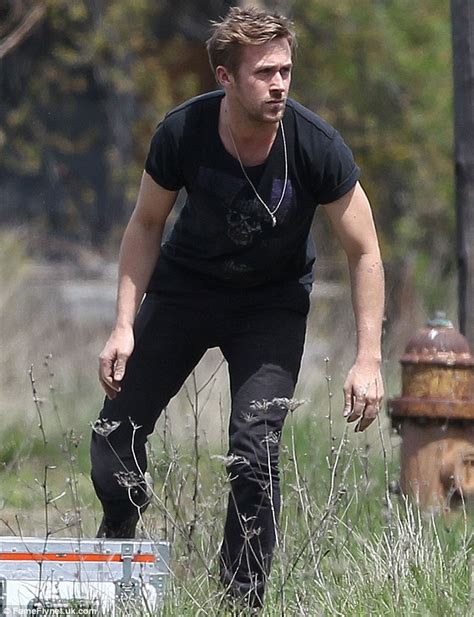 Ryan Gosling Shows Off His Impressive Arm Muscles In A Tight T Shirt As He Steps Out On Movie