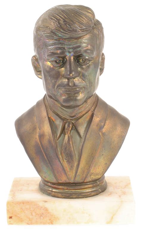 Vintage Brass And Marble John F Kennedy Bust Pristine Auction