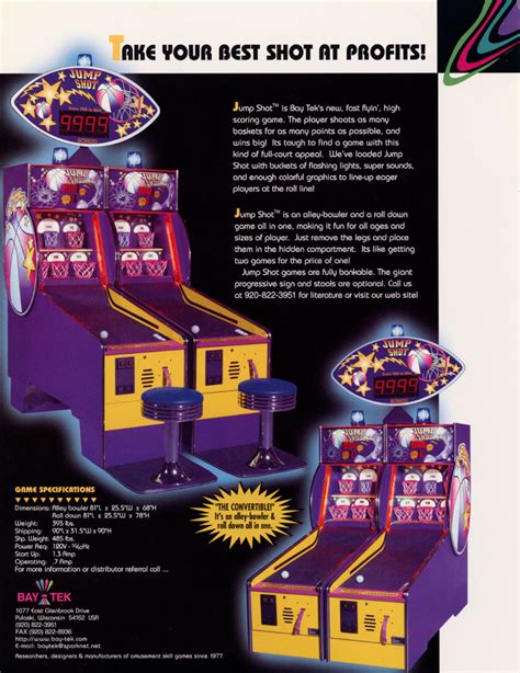 The Arcade Flyer Archive Arcade Game Flyers Jump Shot Bay Tek