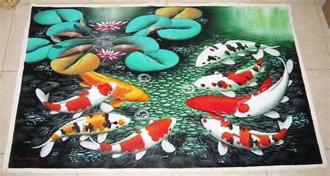 Feng Shui Koi Fish Painting That Brings Good Luck Etsy