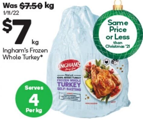 Ingham S Frozen Whole Turkey Offer At Woolworths