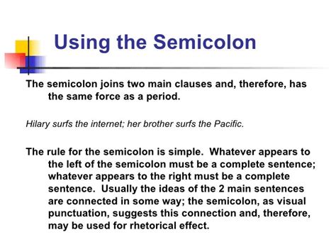 Punctuation Basics The Semicolon