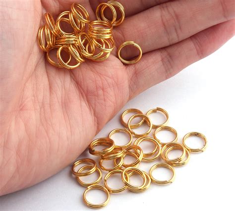 10mm Gold Split Ring Charm Key Ring Iron Key Chain Jump Ring Etsy Uk