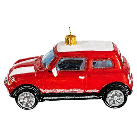 Blown Glass Christmas Ornament Red Mini Cooper Online Sales On