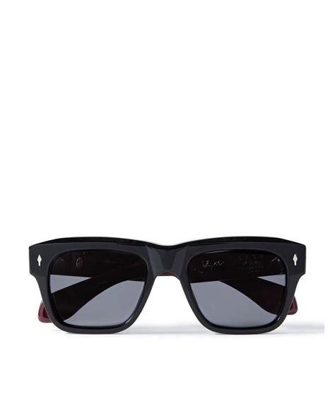 Jacques Marie Mage Cash Square Frame Acetate And Silver Tone Sunglasses