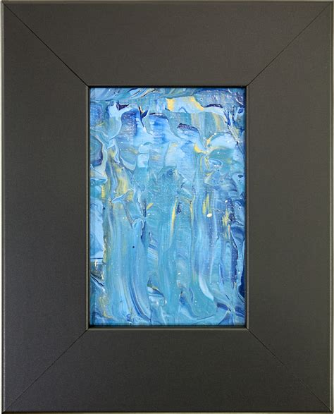 Cascade A Small Blue Abstract Painting By Heather Miller Art