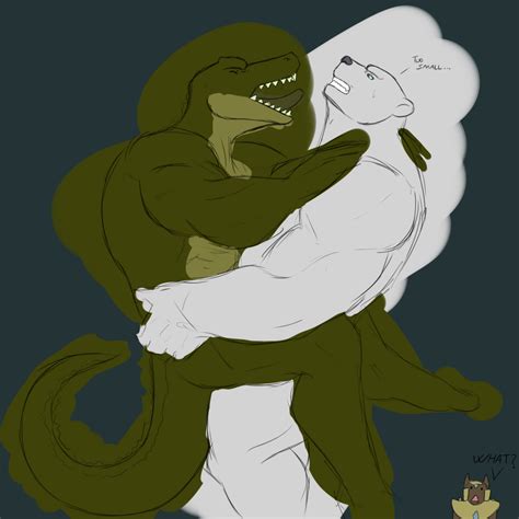 Rule 34 Anthro Anubis Kruger Bear Crocodile Duo English Text Furry