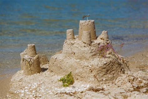 Built House Sand Castle With Towers Stock Image Image Of Bathe