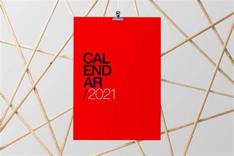 Typography Calendar 2021 Year Printable Calendar Template Calendar