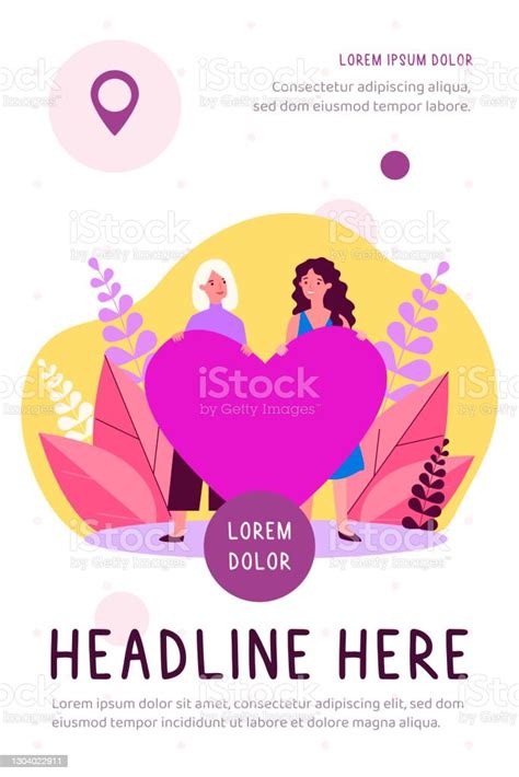 Cheerful Female Gay Couple Holding Red Heart Stock Illustration Download Image Now Abstract