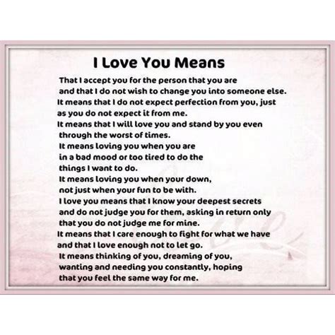 I Love You Means Inspirational Words I Love You Means Words