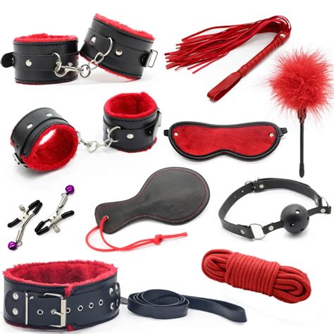 Sex Toys For Couples Bondage Restraint Vibrators Leather Handcuffs Nipple Clamps Rope Whip Sexy