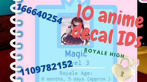 Royale High Anime Decal Id