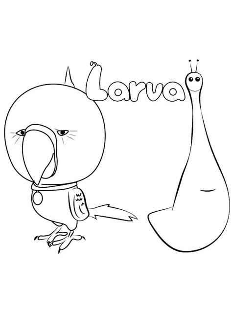 Larva Coloring Pages